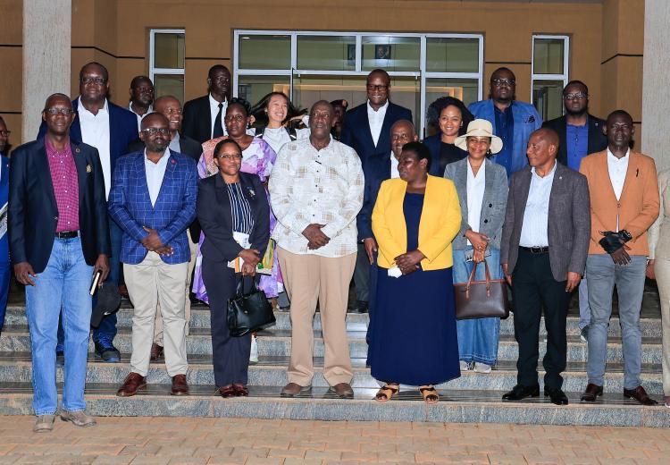 Group Photo with Gen. (Rtd.) Caleb Akandwanaho (Gen. Saleh), Deputy Secretary General, Rt Hon Rosemary Namayanja and various CEO during the Inaugural Information Tour at Kapeeka Industrial Park