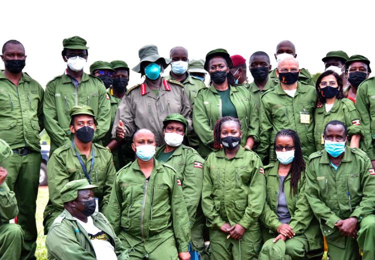 A group photo of CEO's and H.E President Y.K Museveni